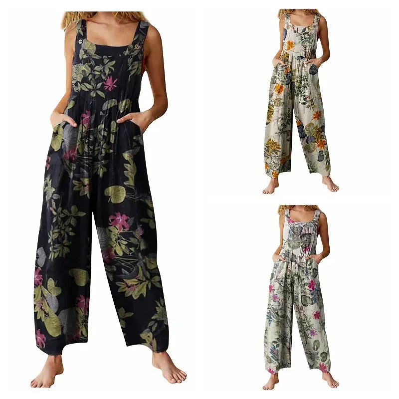 Loose Floral Print Playsuit