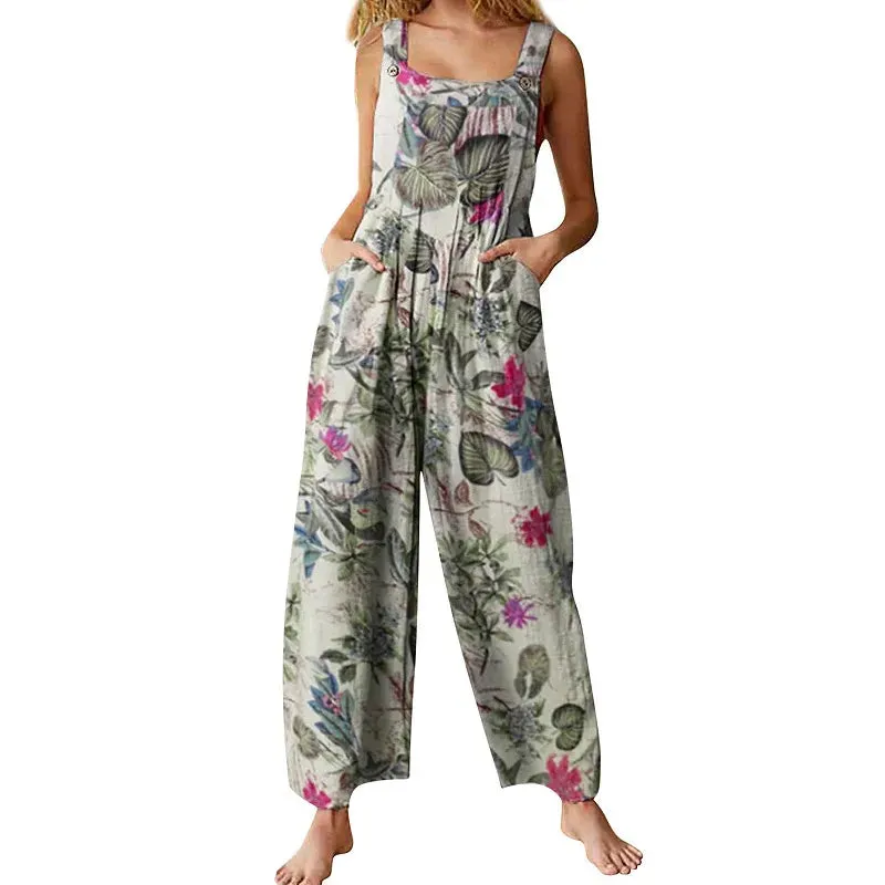 Loose Floral Print Playsuit
