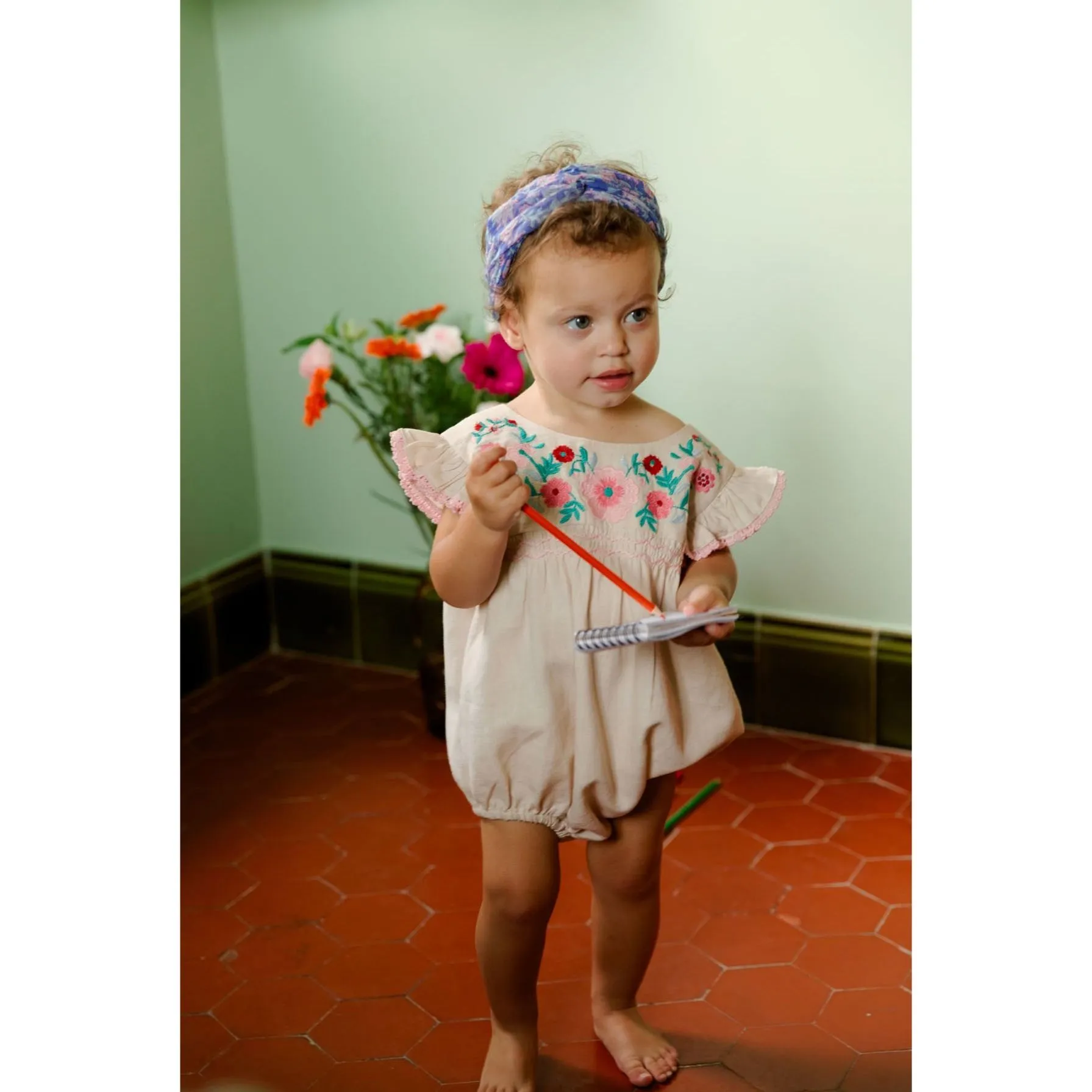 Louise Misha Rompers Nusha - Cotton Linen - Cream
