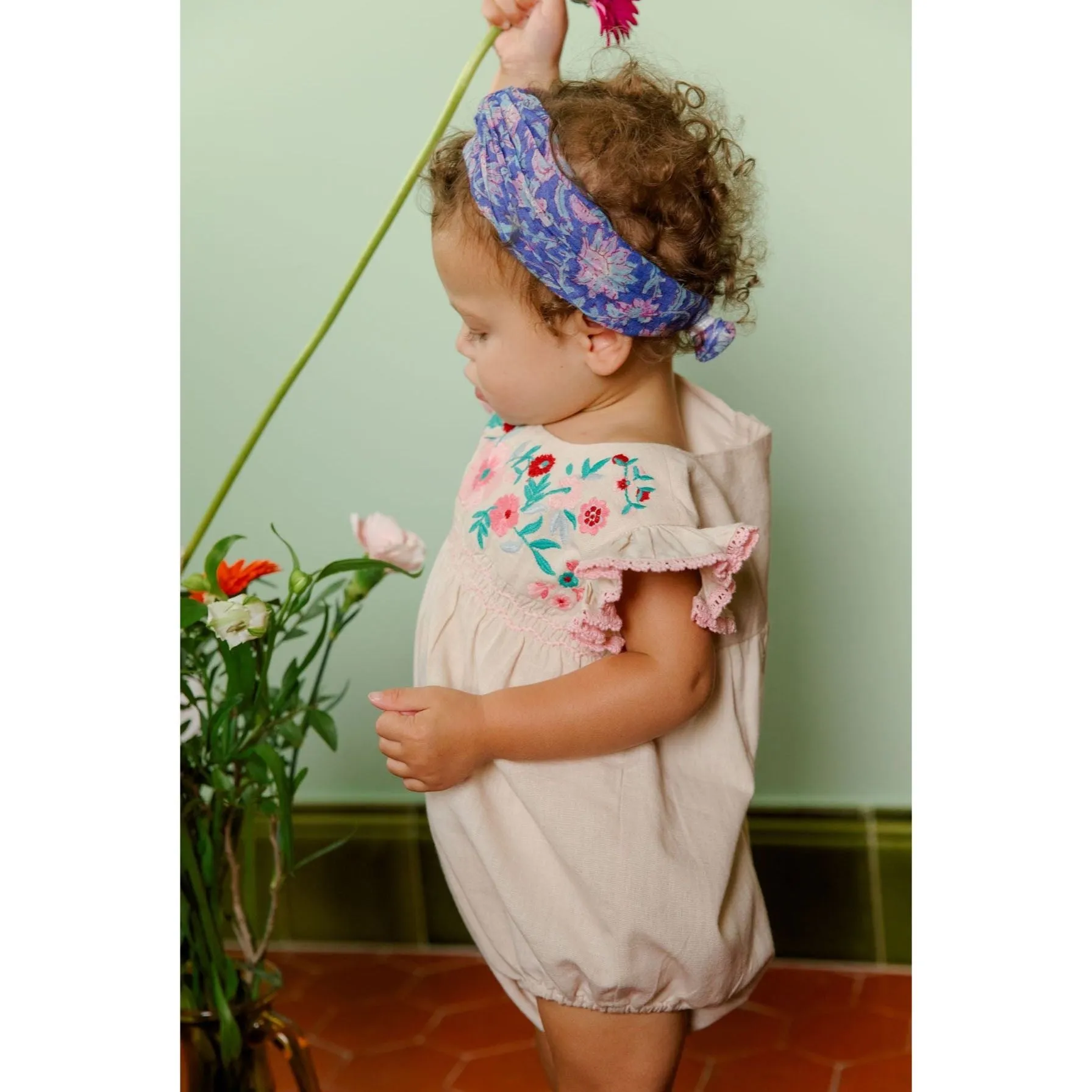 Louise Misha Rompers Nusha - Cotton Linen - Cream