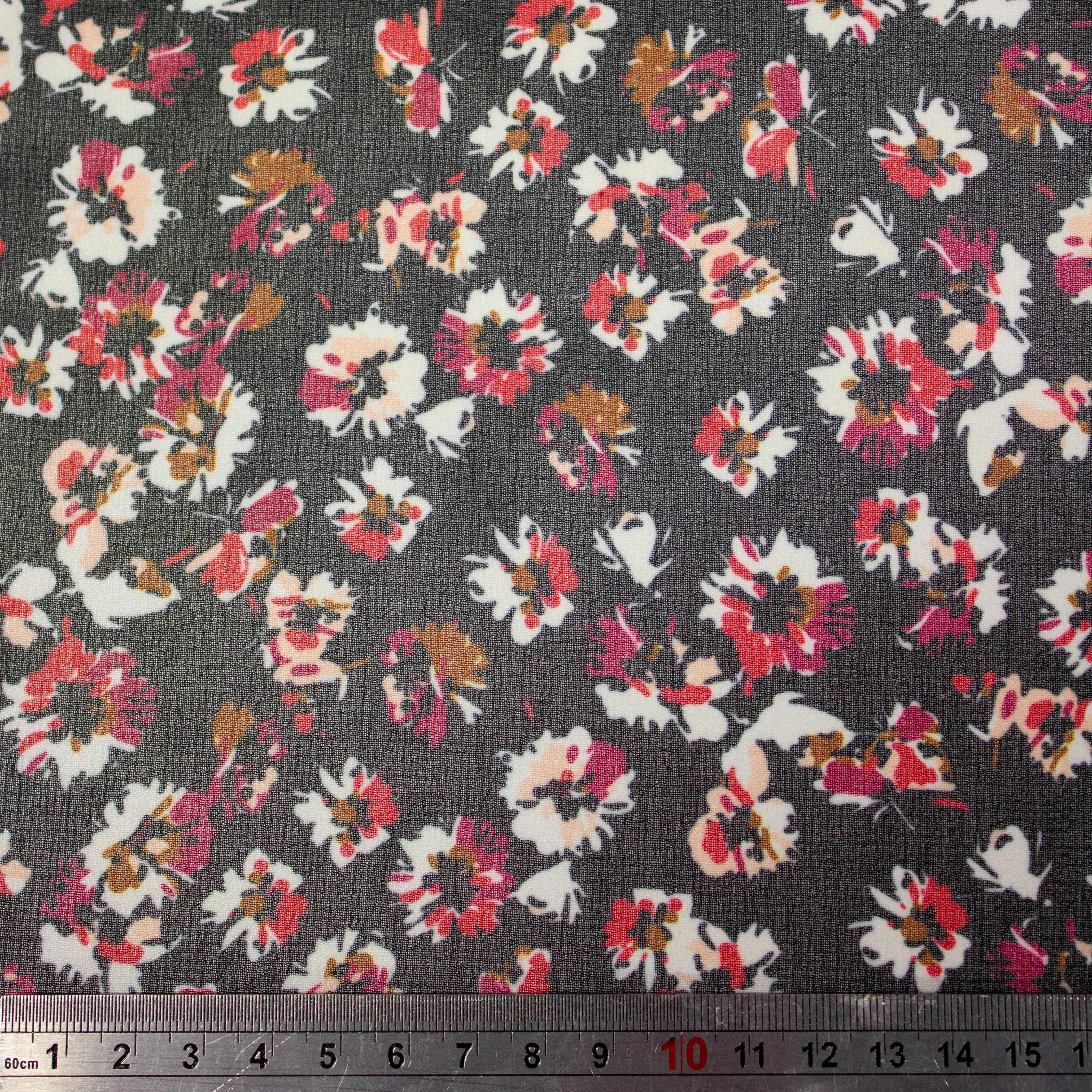 Ludine Black Floral Polyester Voile