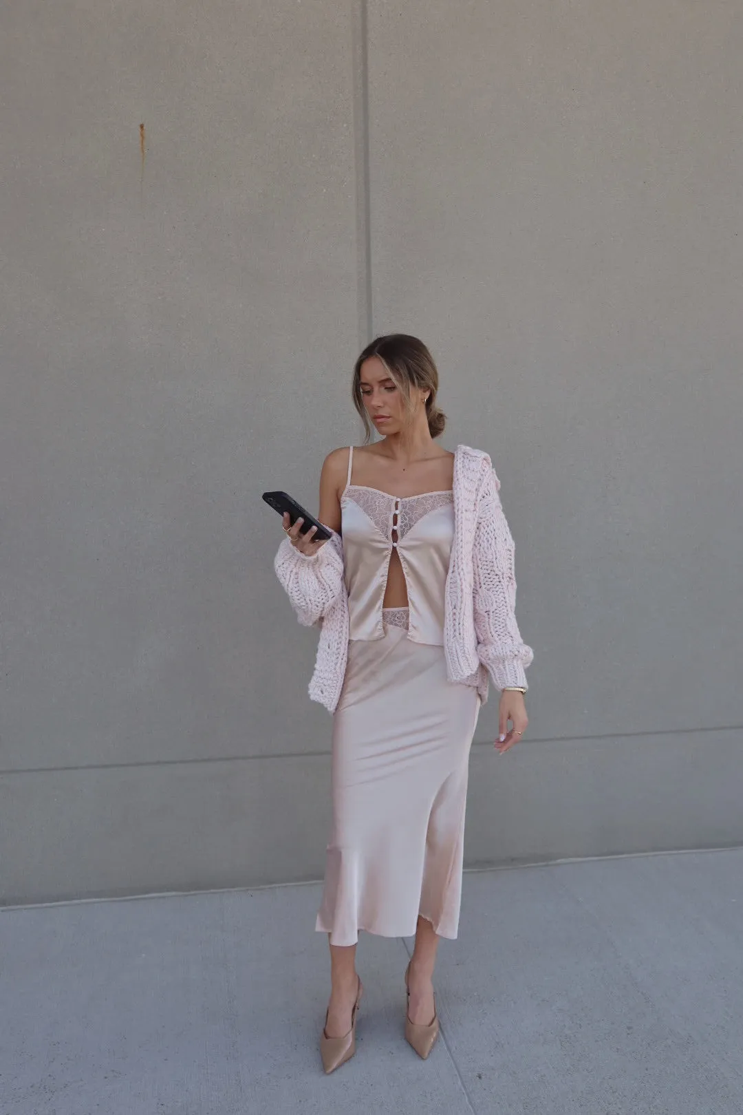 Luxe Allure Satin & Lace Maxi Set