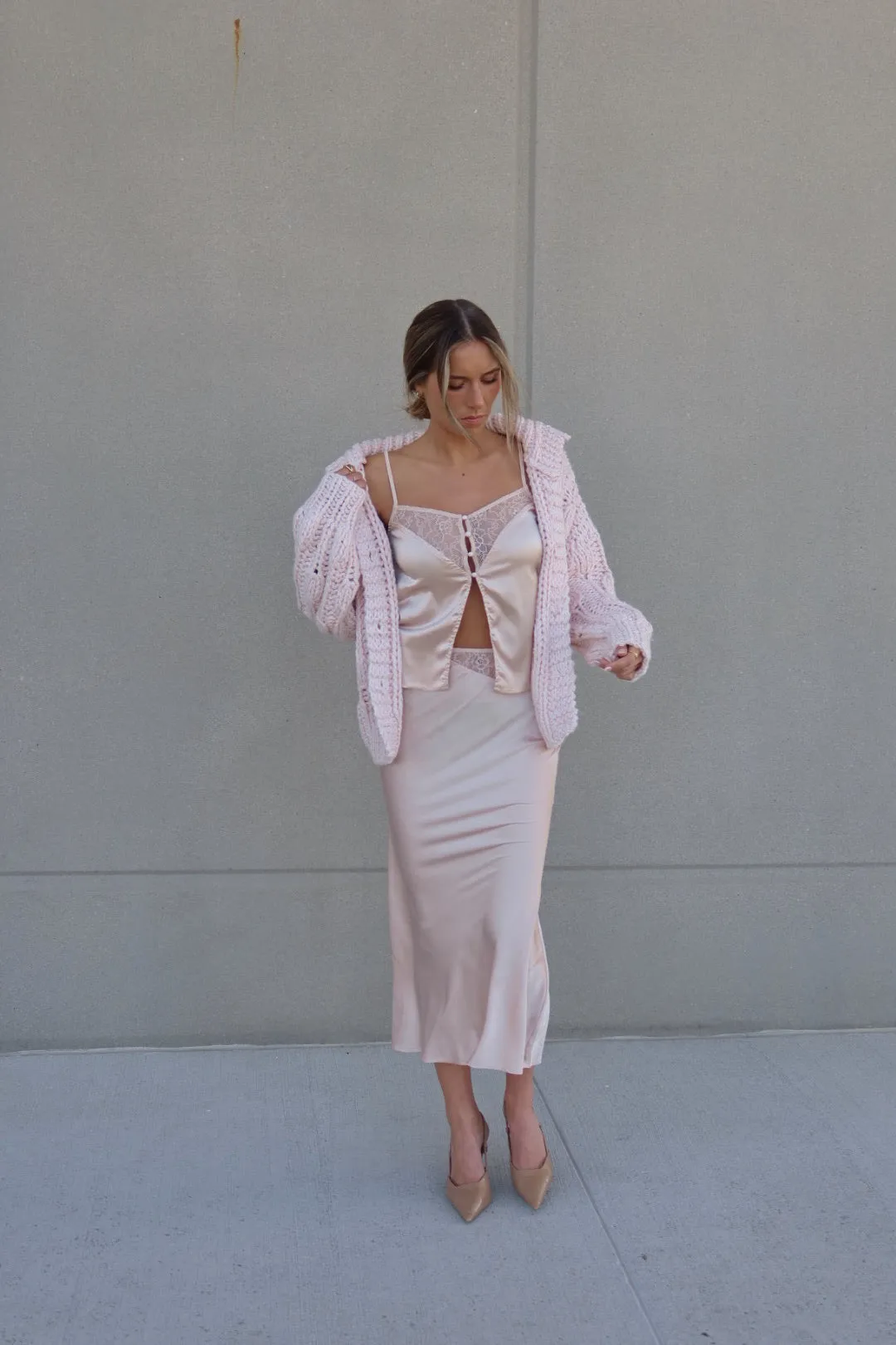 Luxe Allure Satin & Lace Maxi Set