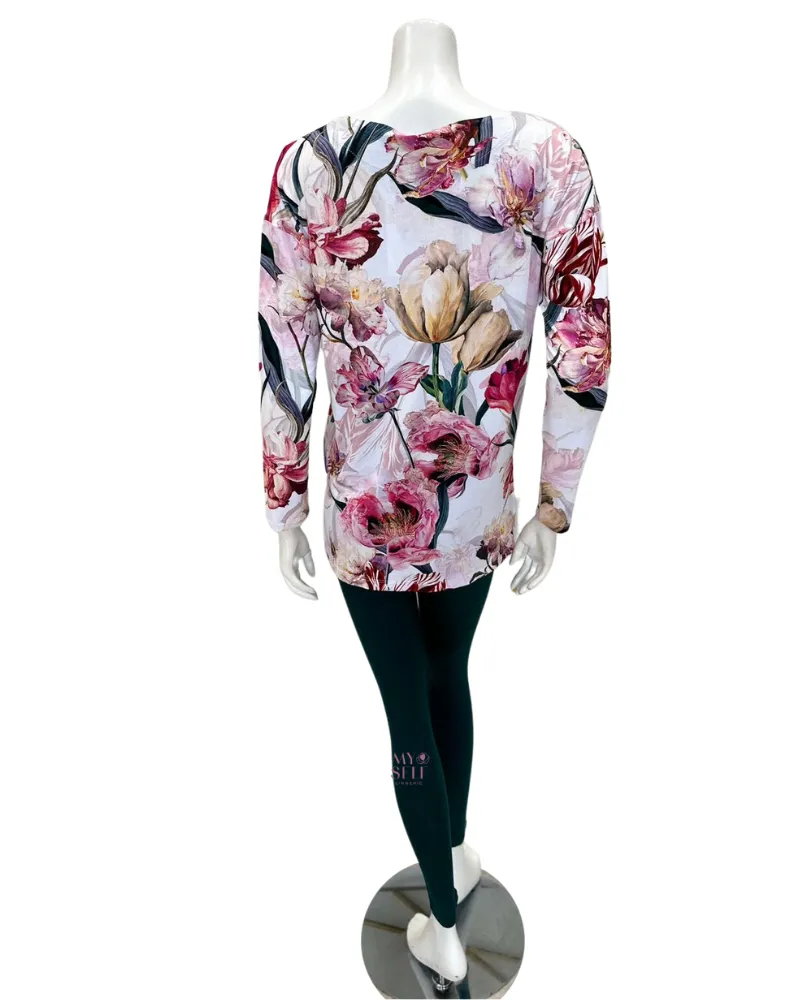 M4021 Floral Print Green Pants Modal Pajamas Set