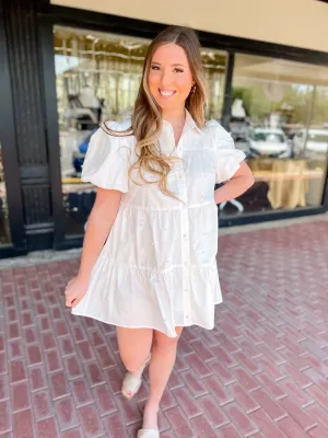 Macie Pearl Puff Sleeve Dress
