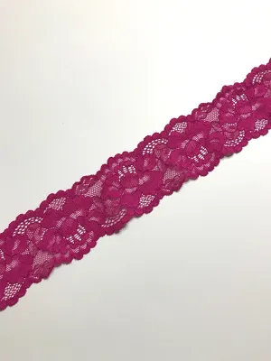 Magenta 2.5" Wide Stretch Lace