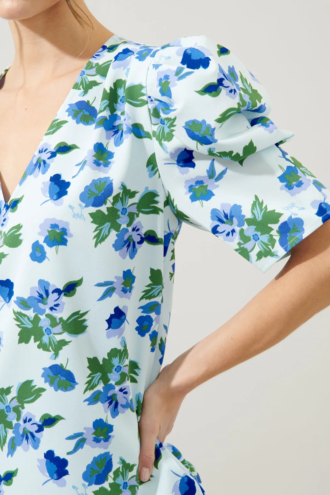Magnolis Floral Change of Heart Puff Sleeve Blouse