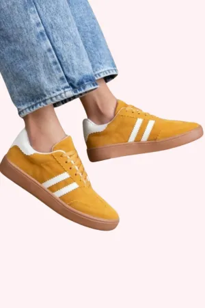 Maker's: Miel Stripe Sneakers - Mustard