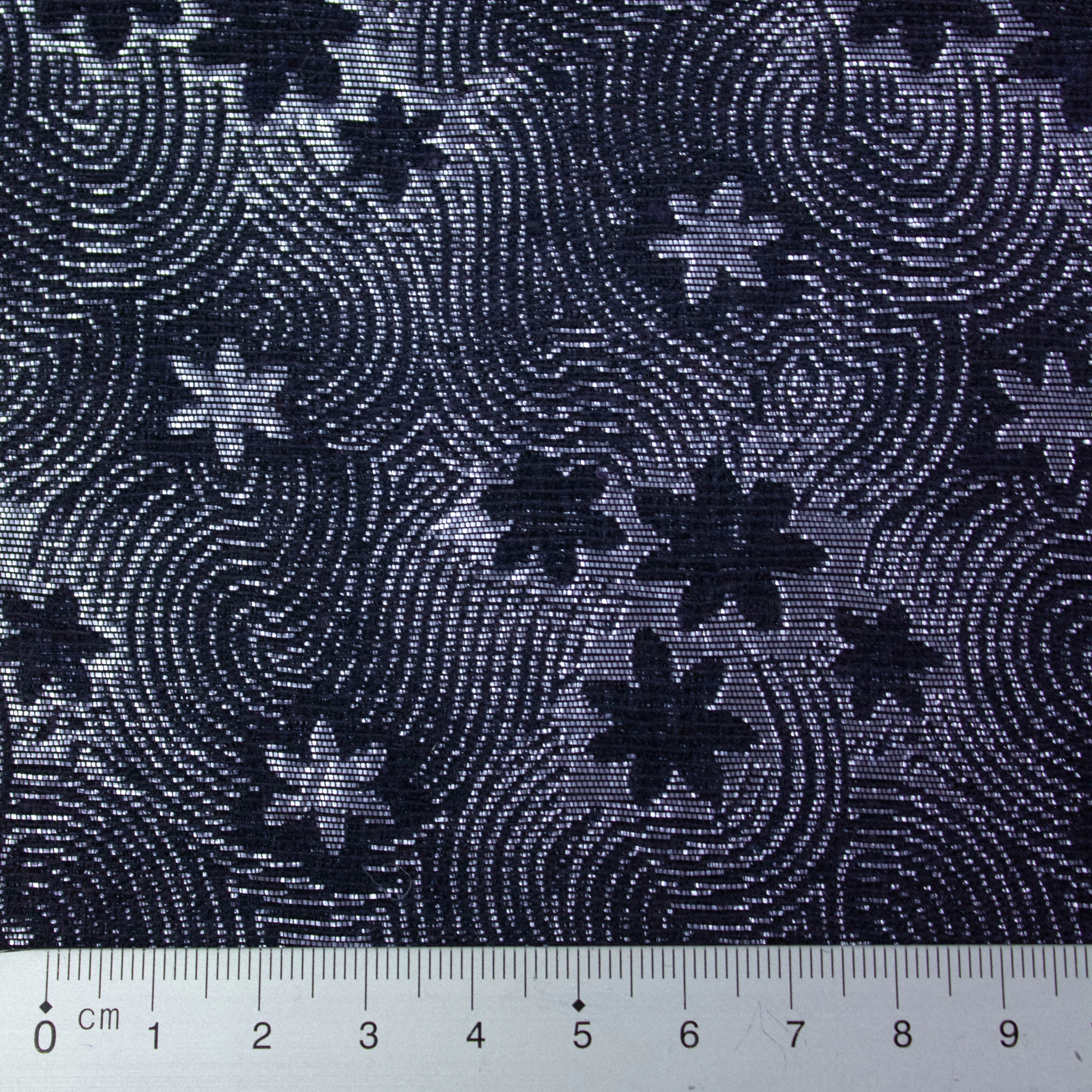 Manus Silver Blue Floral PolyCotton Jacquard