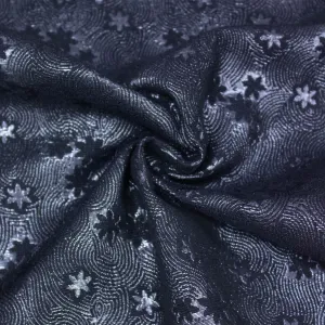 Manus Silver Blue Floral PolyCotton Jacquard