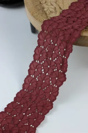 Marsala 2.5" Wide Stretch Lace