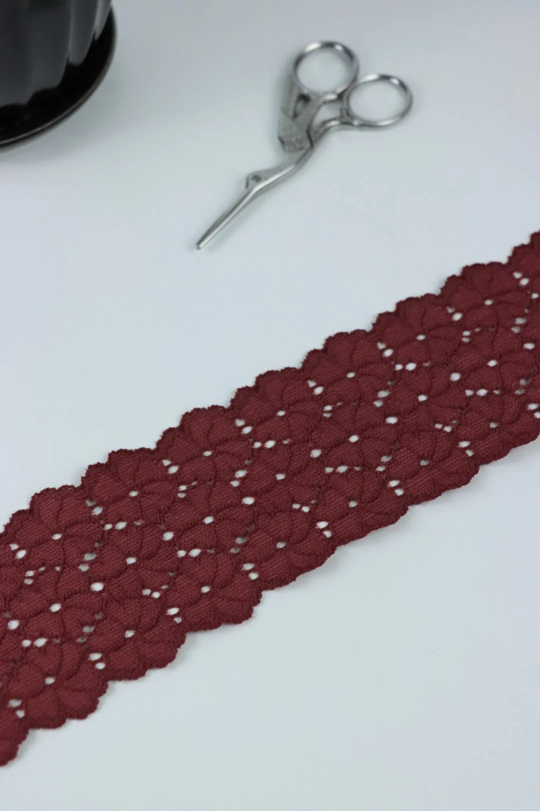 Marsala 2.5" Wide Stretch Lace