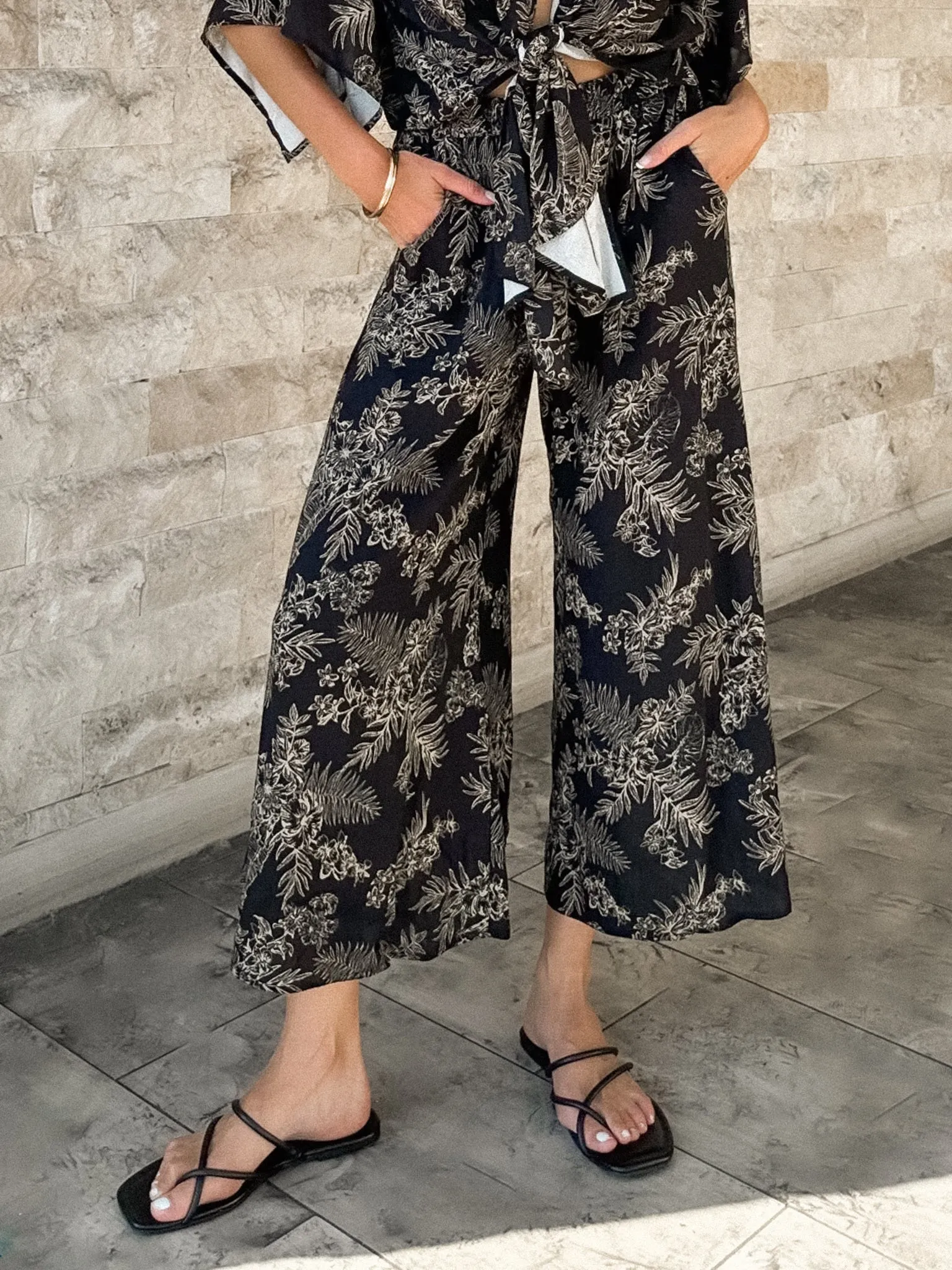 Marseille Wide Leg Pants in Black - Final Sale