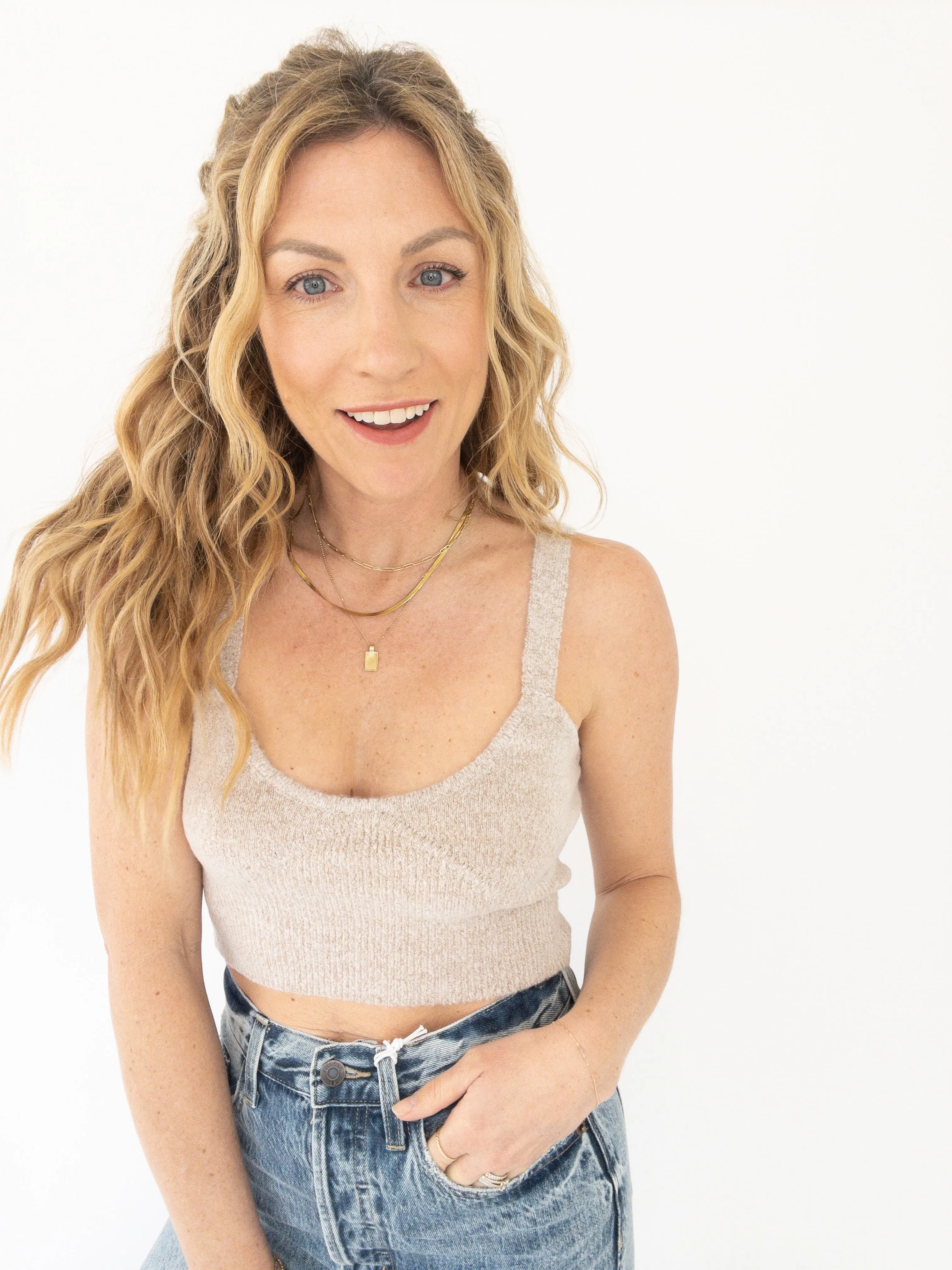 Mary Knit Sweater Crop Tank