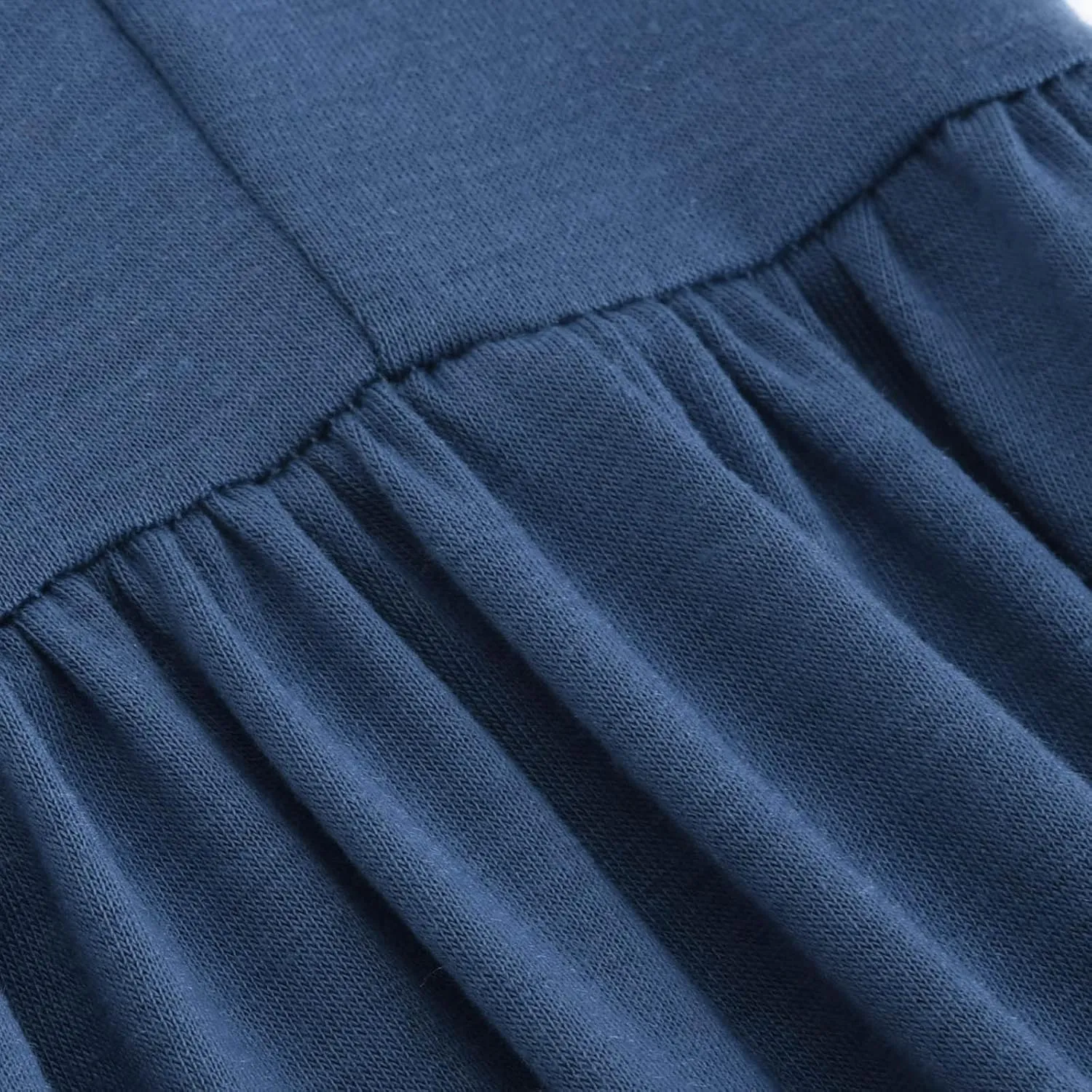 Maxi Dresses for Women 2025 Summer Short Sleeve Crewneck Maxi Dresses Ruffle Tiered Layered Swing Dress Sundress