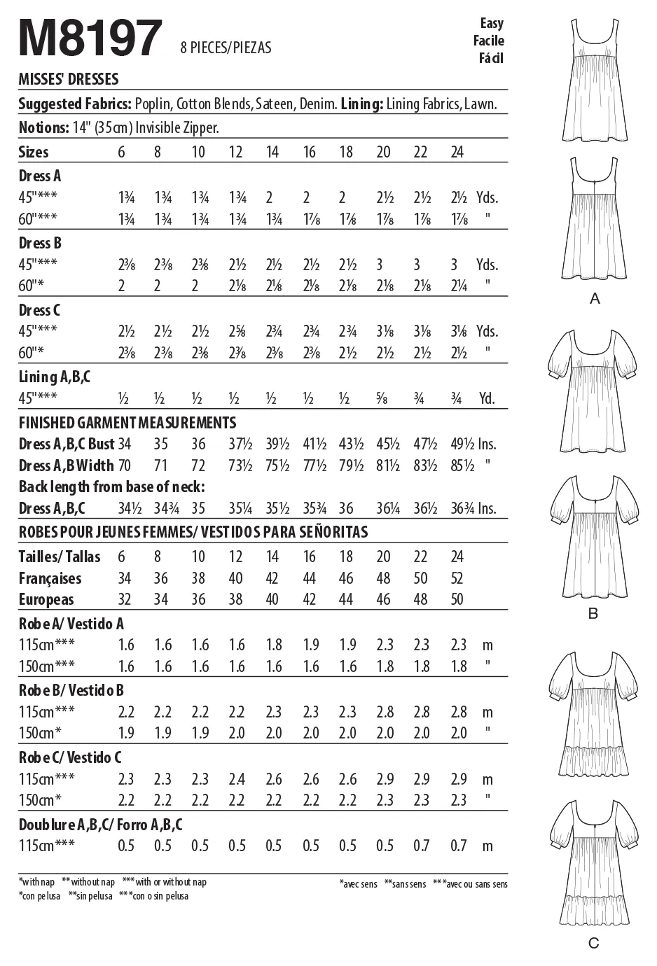 McCall's Pattern M8197 Misses' Dresses