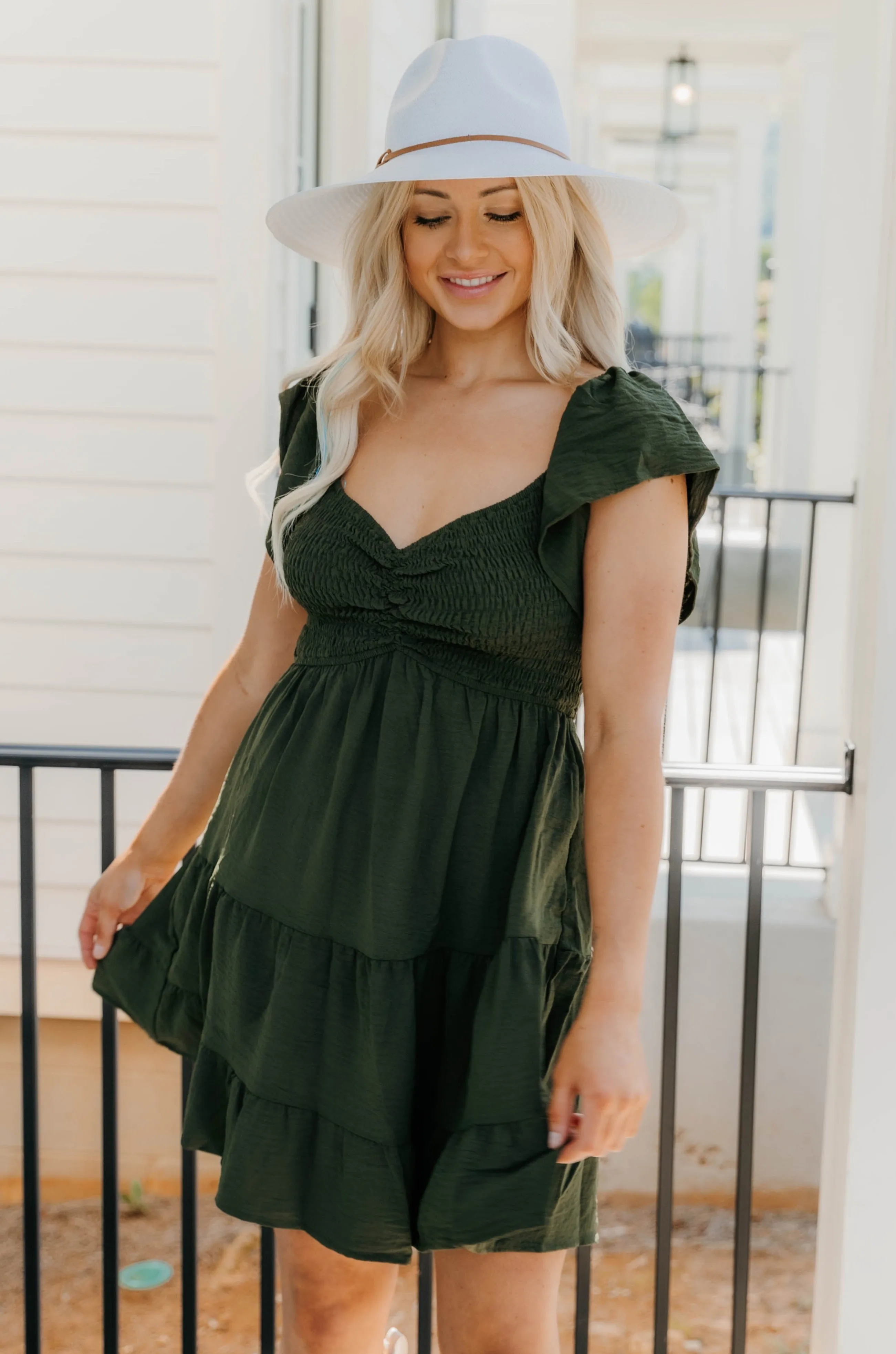 Melina Sweetheart Neck Smocked Dress