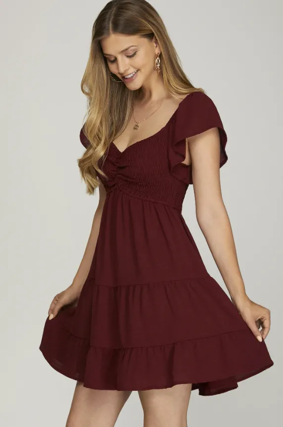 Melina Sweetheart Neck Smocked Dress