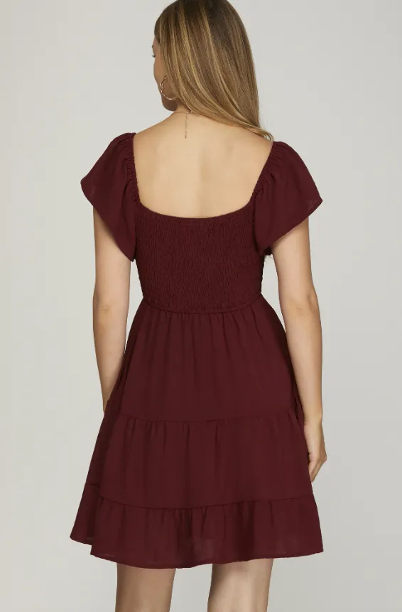 Melina Sweetheart Neck Smocked Dress