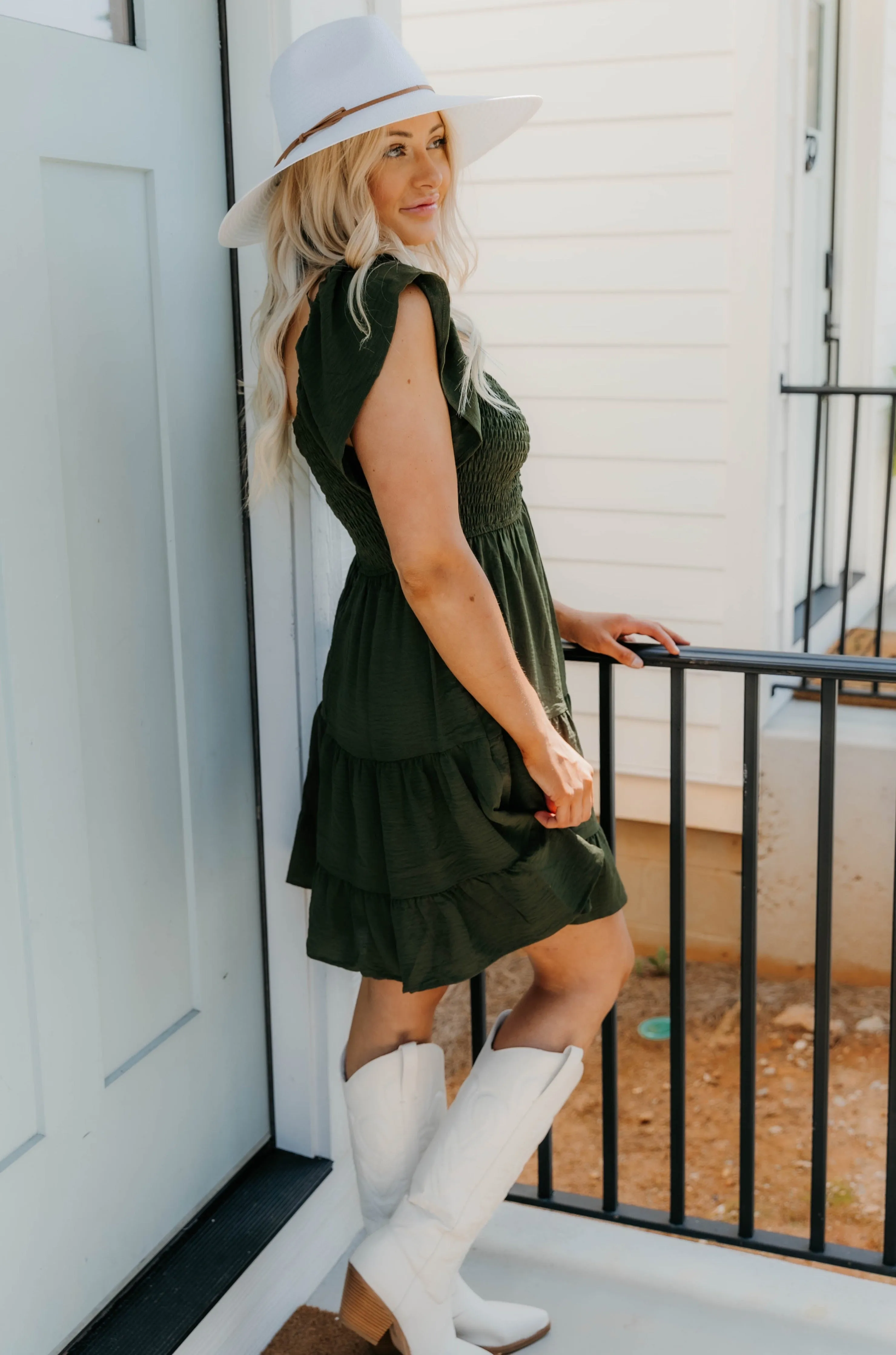 Melina Sweetheart Neck Smocked Dress