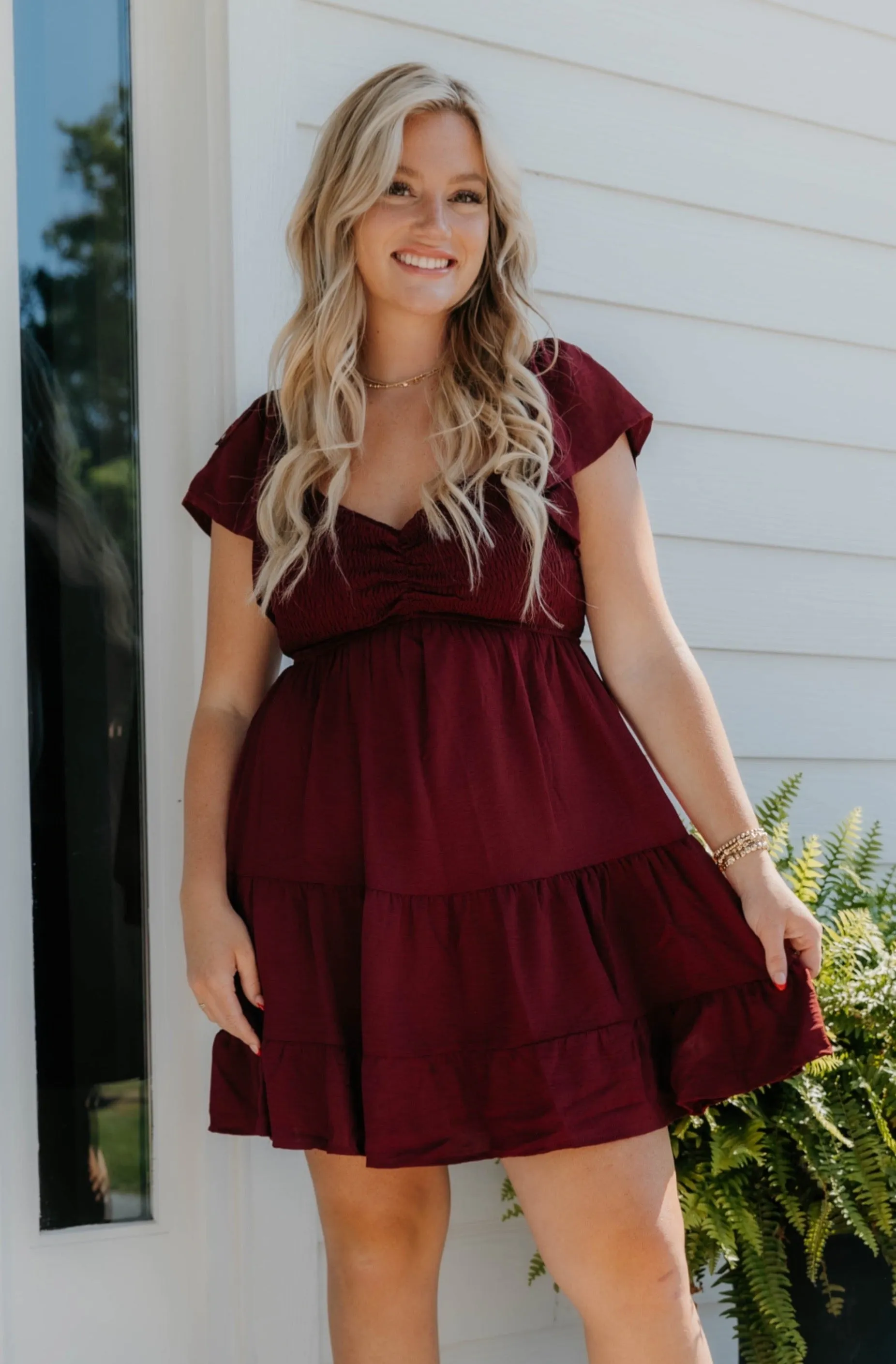 Melina Sweetheart Neck Smocked Dress
