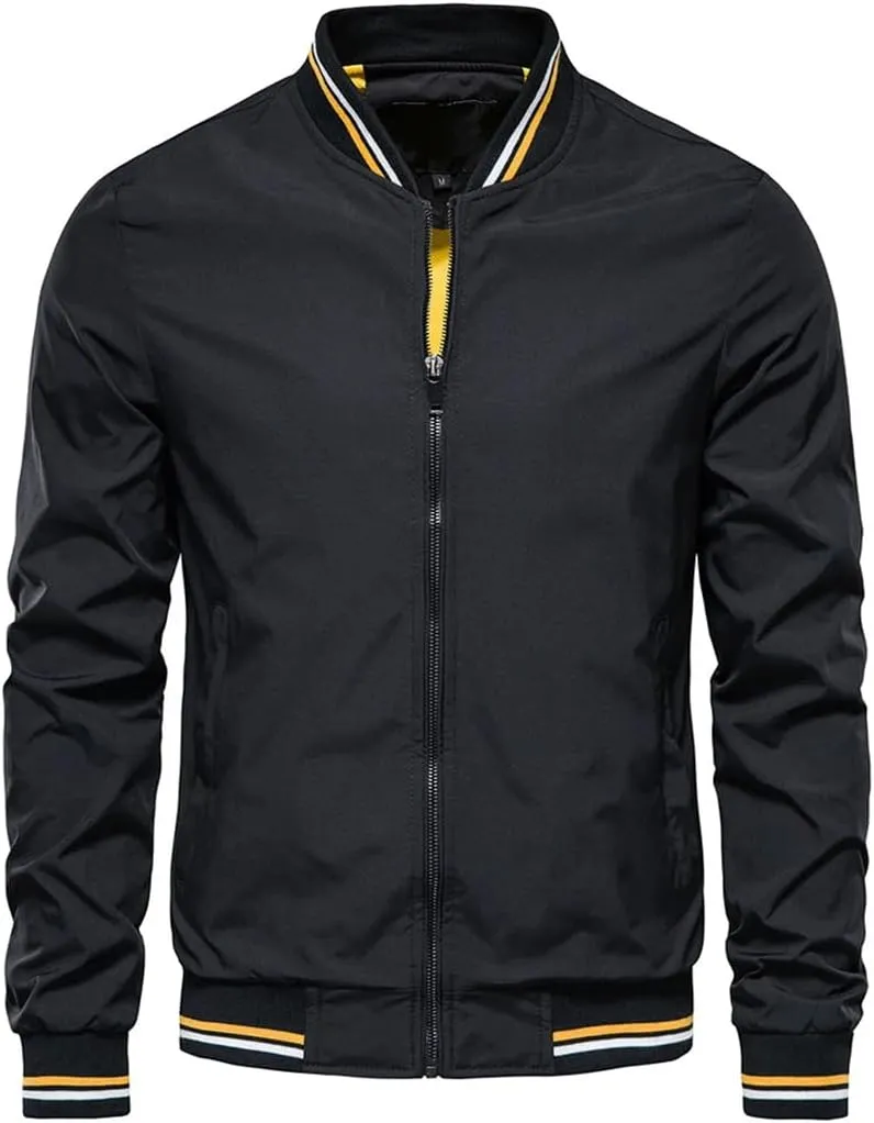 Men Solid Color Baseball Jacket Clothing In Outerwears Bomber Jackets