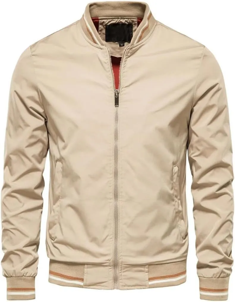 Men Solid Color Baseball Jacket Clothing In Outerwears Bomber Jackets