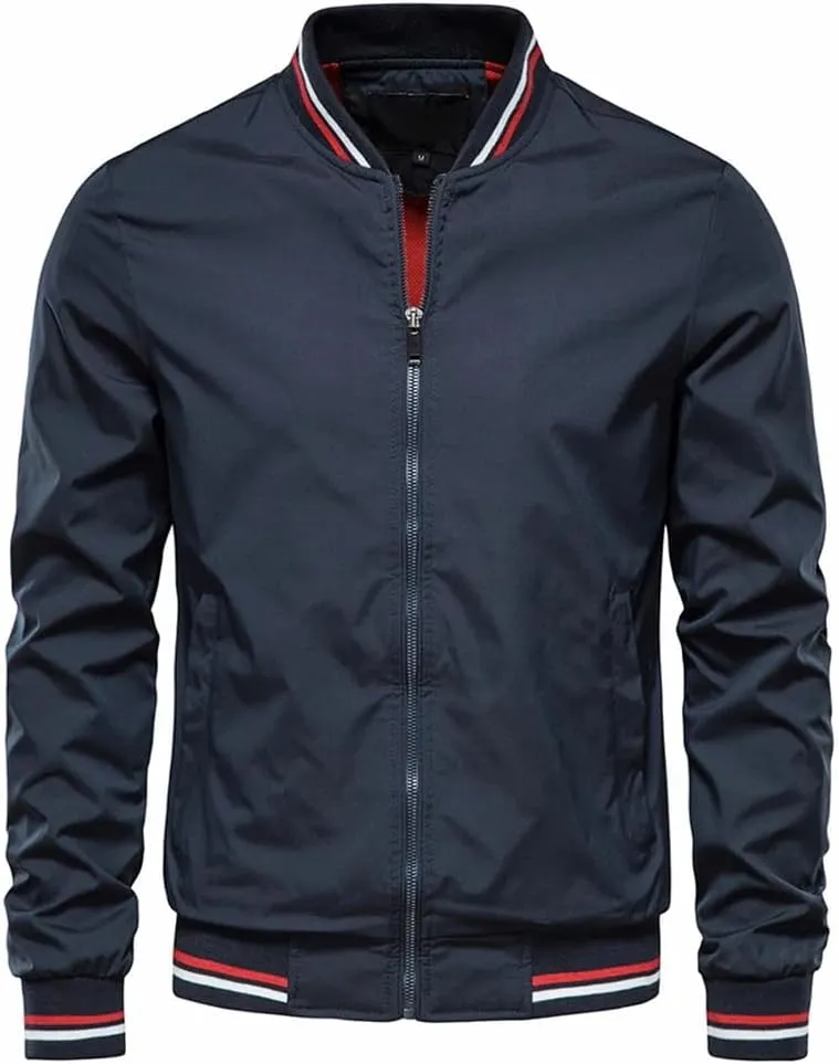 Men Solid Color Baseball Jacket Clothing In Outerwears Bomber Jackets