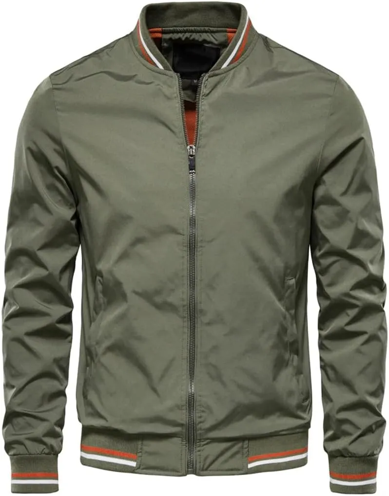 Men Solid Color Baseball Jacket Clothing In Outerwears Bomber Jackets