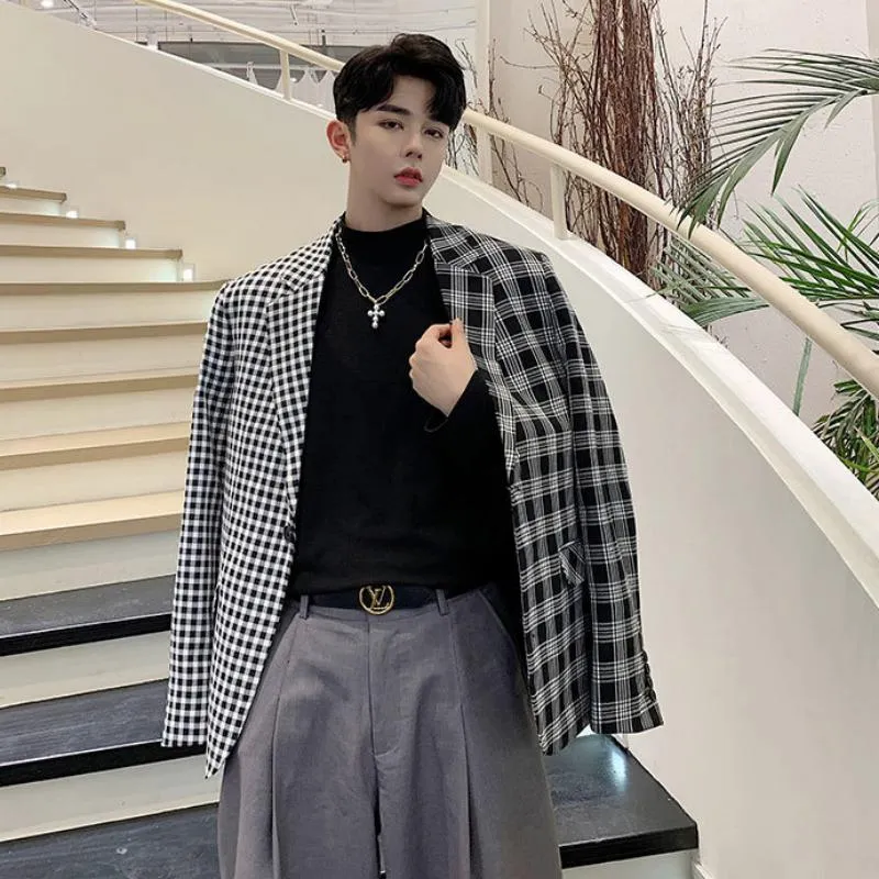 Men's Autumn Plaid Loose Blazer
