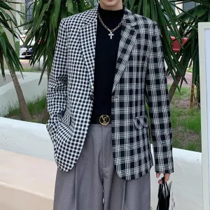 Men's Autumn Plaid Loose Blazer