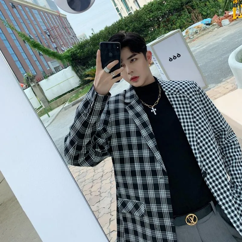 Men's Autumn Plaid Loose Blazer