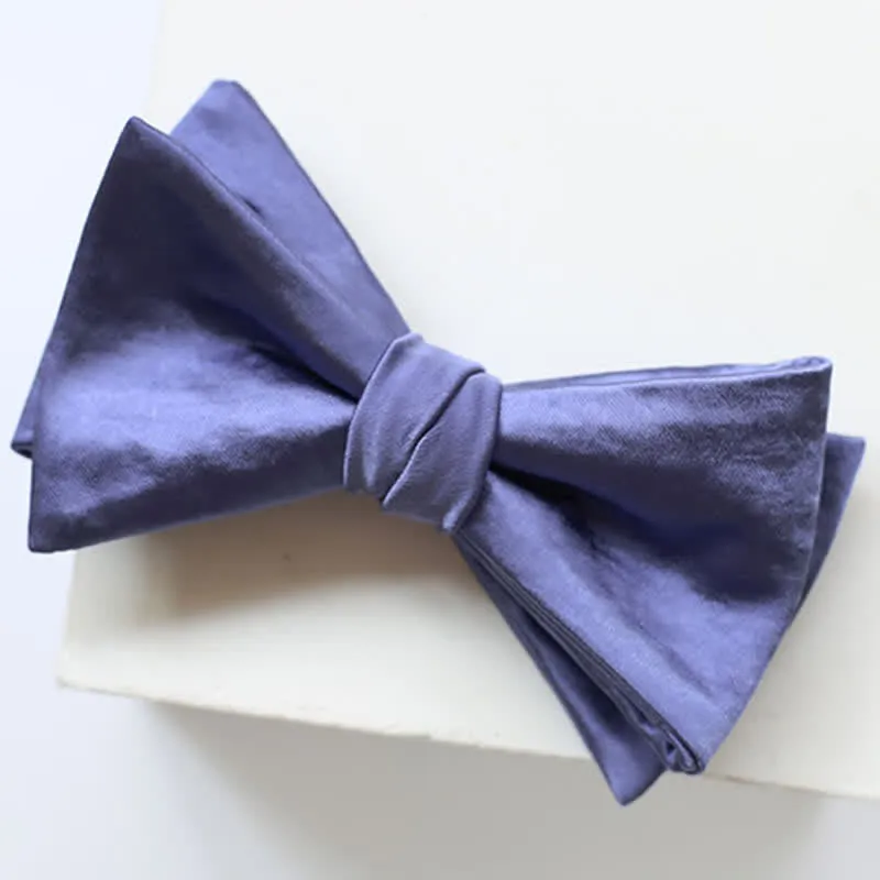 Men's Chic Blue Purple Solid Color Bow Tie
