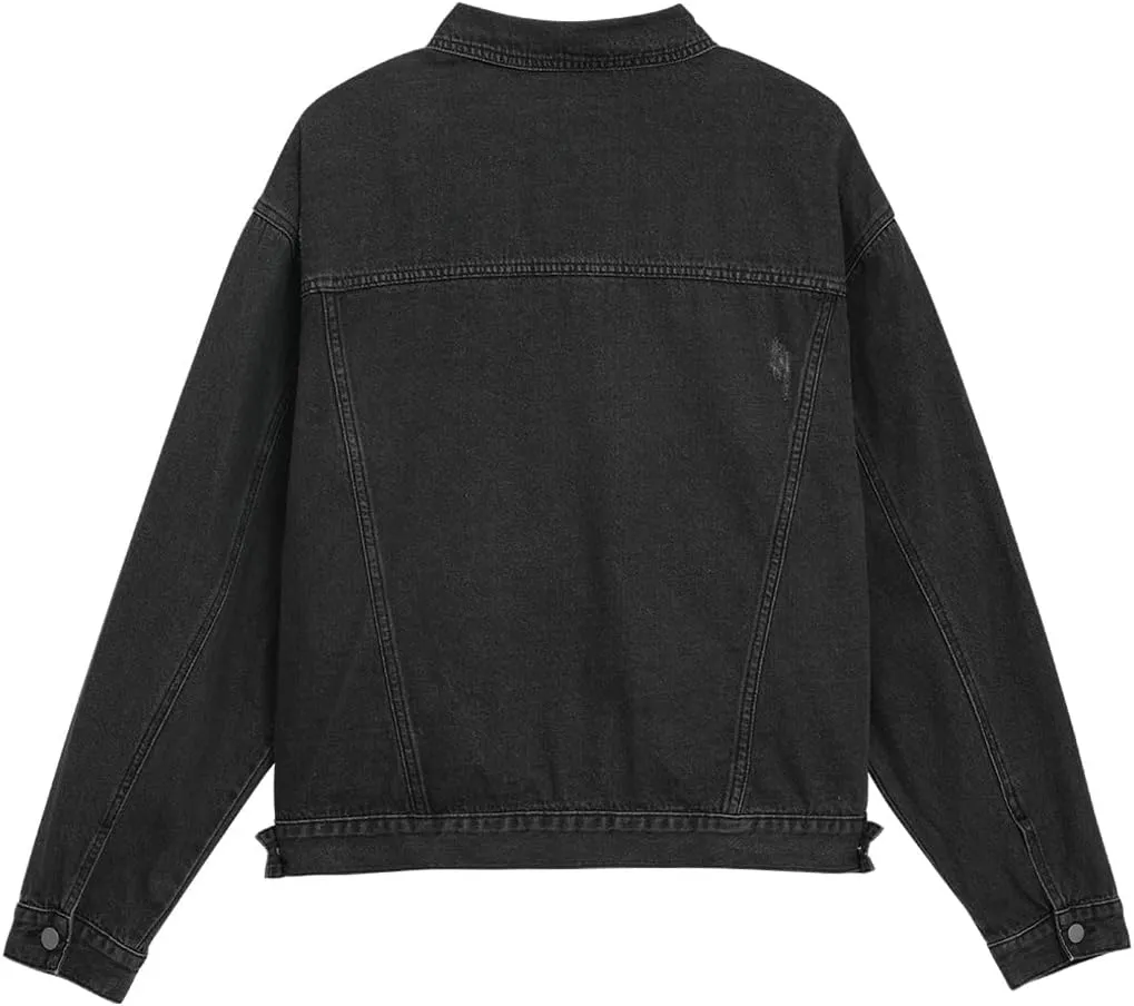 Men's Jean Jacket Fall Lightweight Casual Stylish Black Trucker Denim Jackets