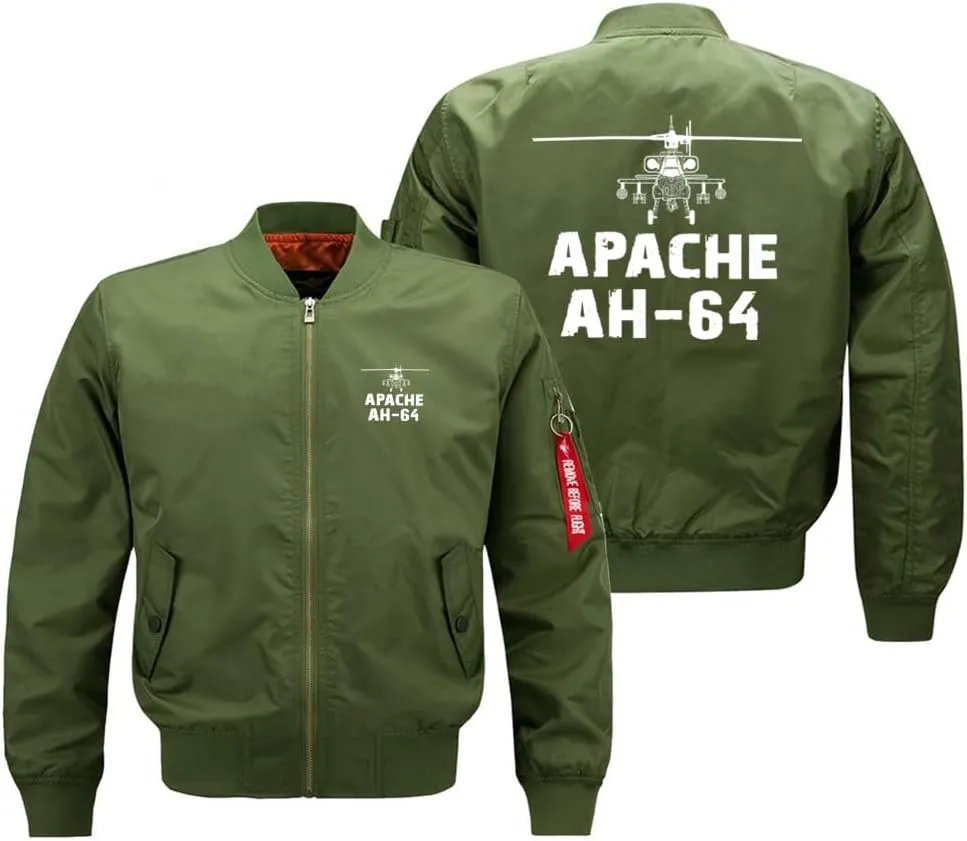 Men's Pilots Aircraft Aviator Apache AH-64 Ma1 Bomber Jackets Coat Windbreaker Lightweight