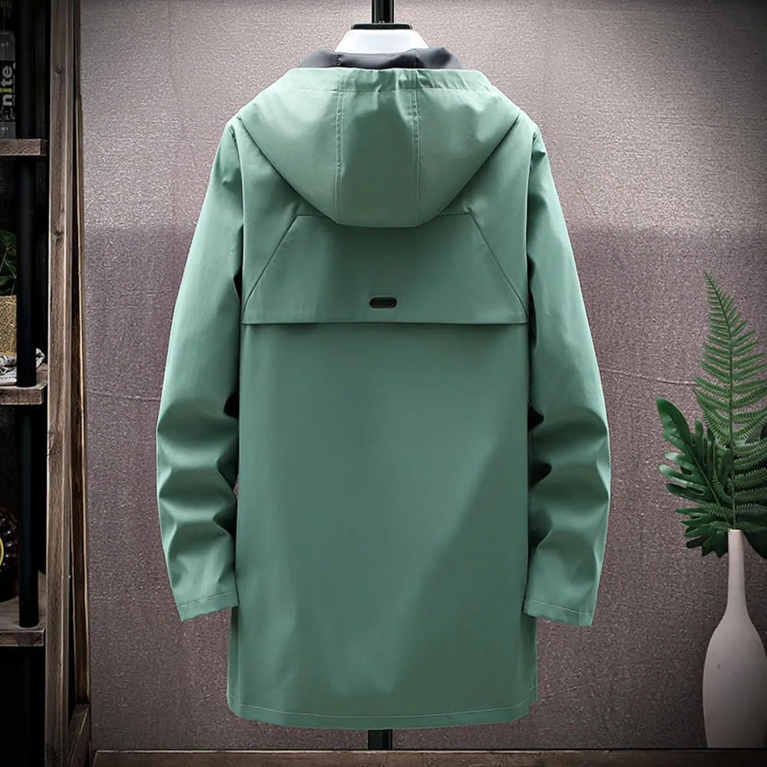 Mens Rain Jackets Breathable Winter Trench Coat Dress for Outdoor Hiking Travel Wool Lined Jacket Men Rain Coat Fall