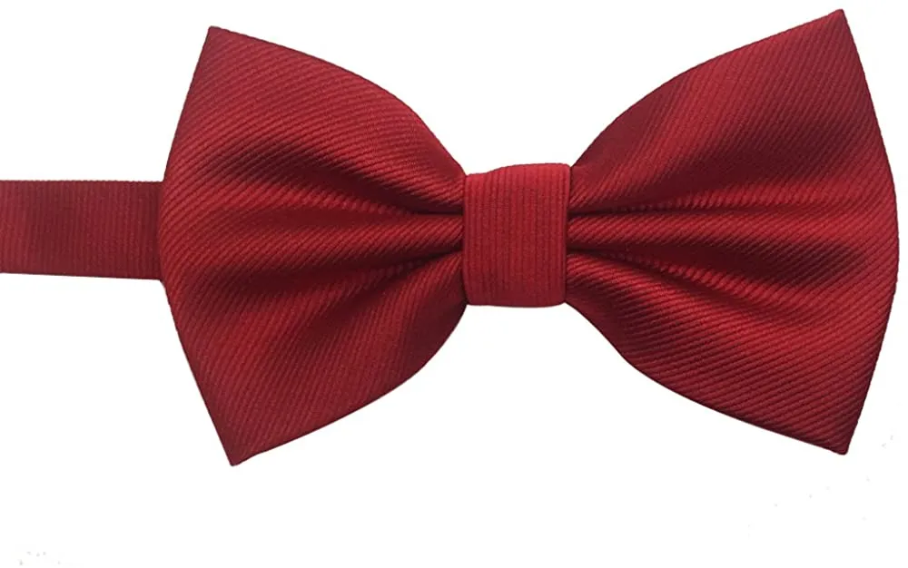 Men's Red Pre-tied Banded Formal Bow Tie