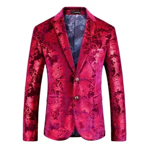 Men's Single Breasted Velvet Blazer