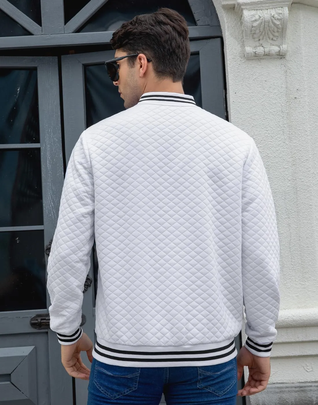 Mens Varsity Jacket Lightweight Jacket Causal Waffle Letterman Bomber Jackets