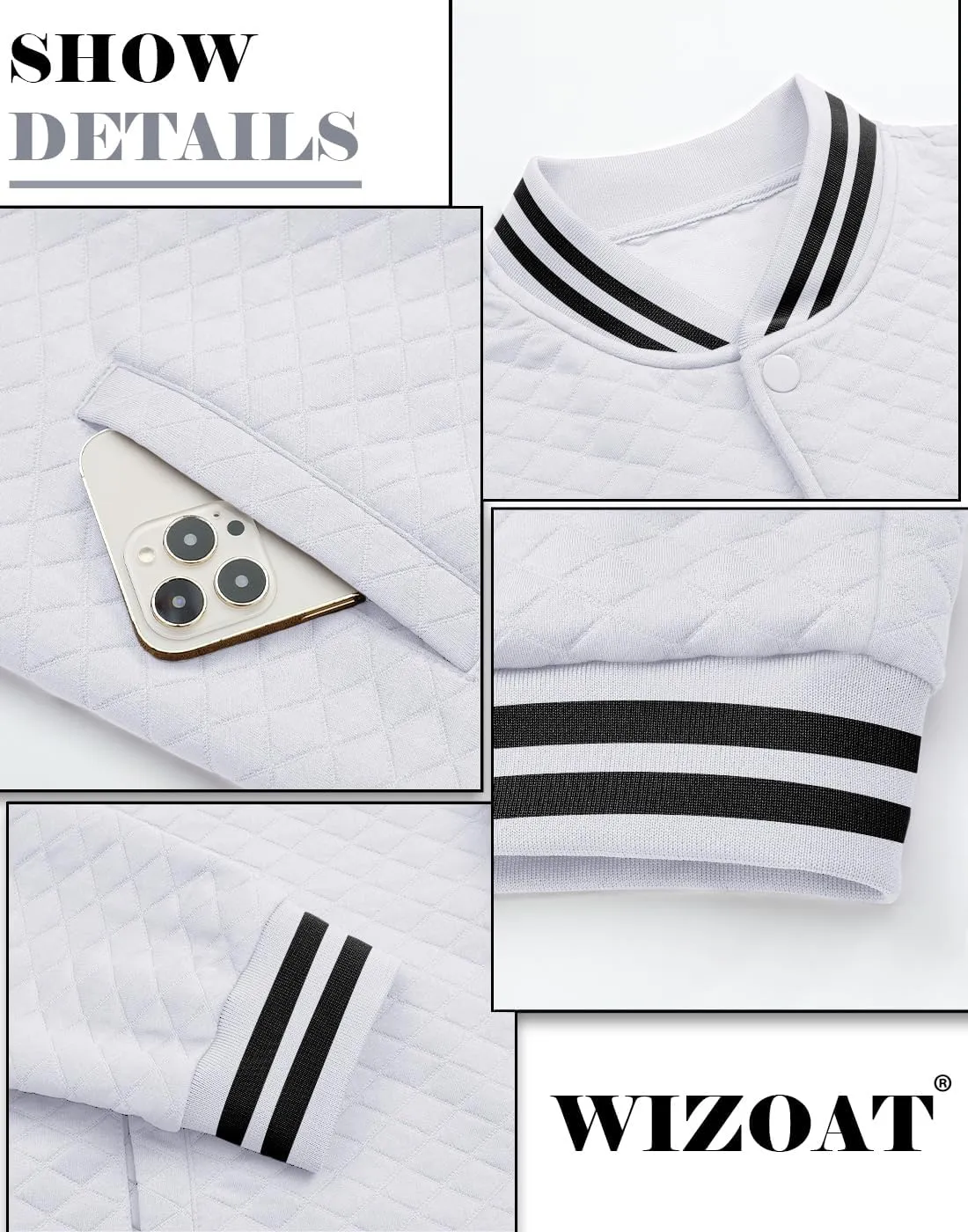 Mens Varsity Jacket Lightweight Jacket Causal Waffle Letterman Bomber Jackets