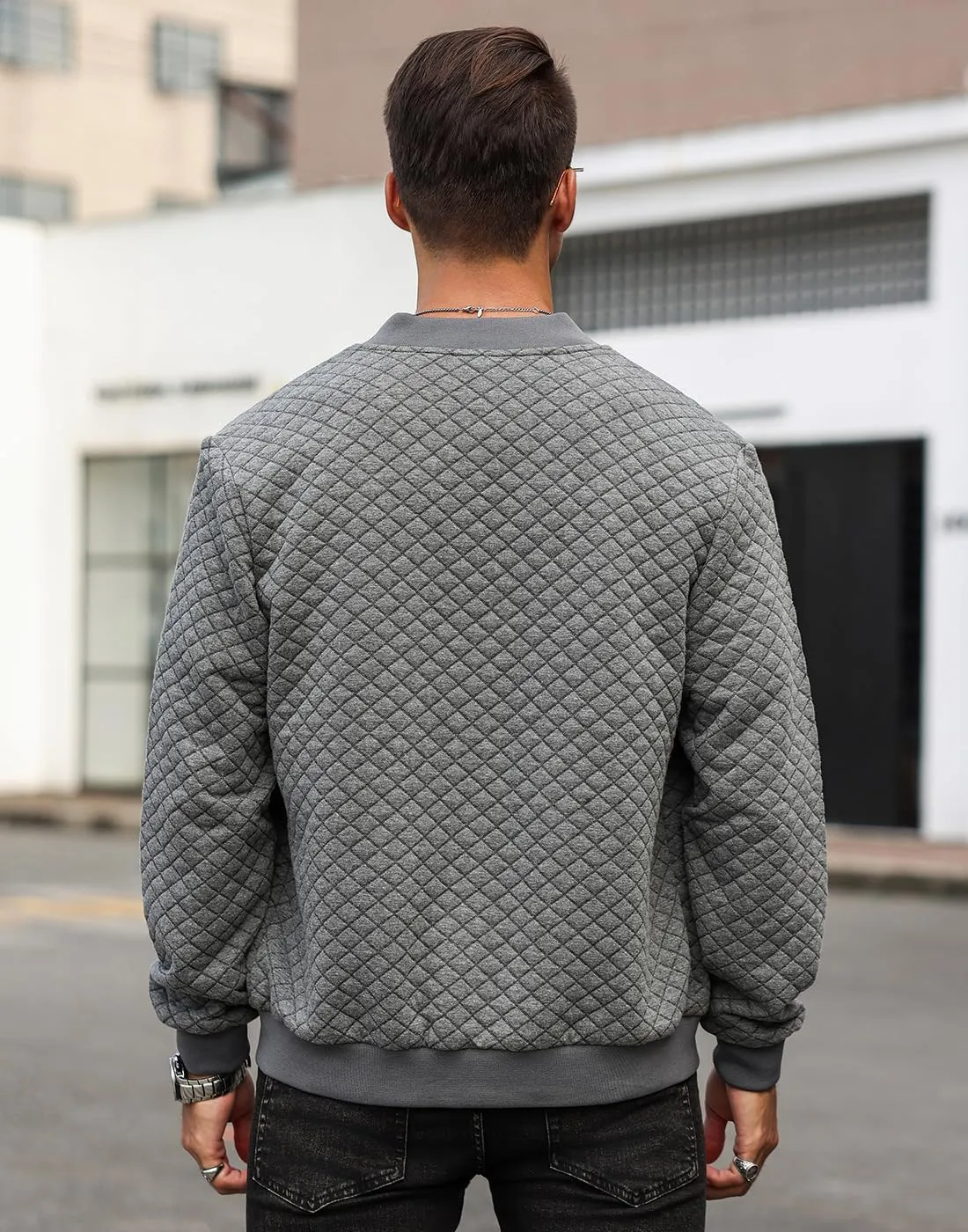 Mens Varsity Jacket Lightweight Jacket Causal Waffle Letterman Bomber Jackets