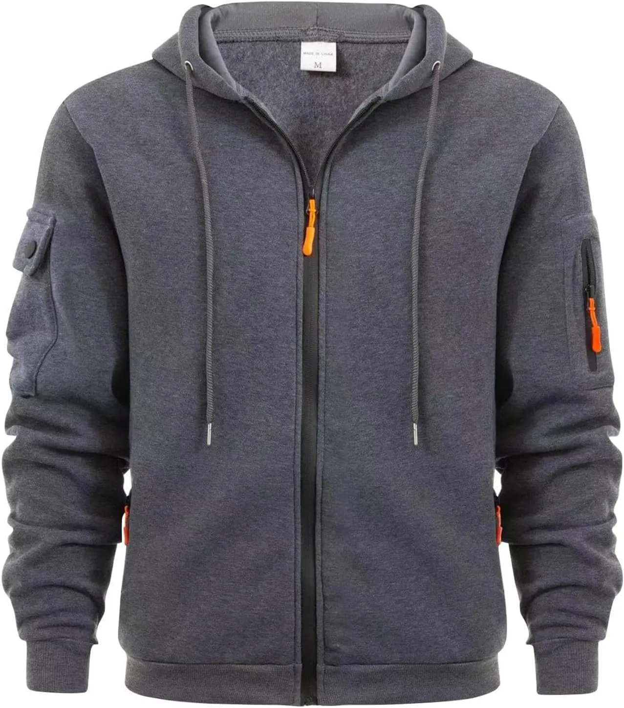 Men's Zip-Up Hoodie Midweight Sweatshirts Full Zip Drawstring Hoods with Pockets for Casual Workout Outdoor Sports