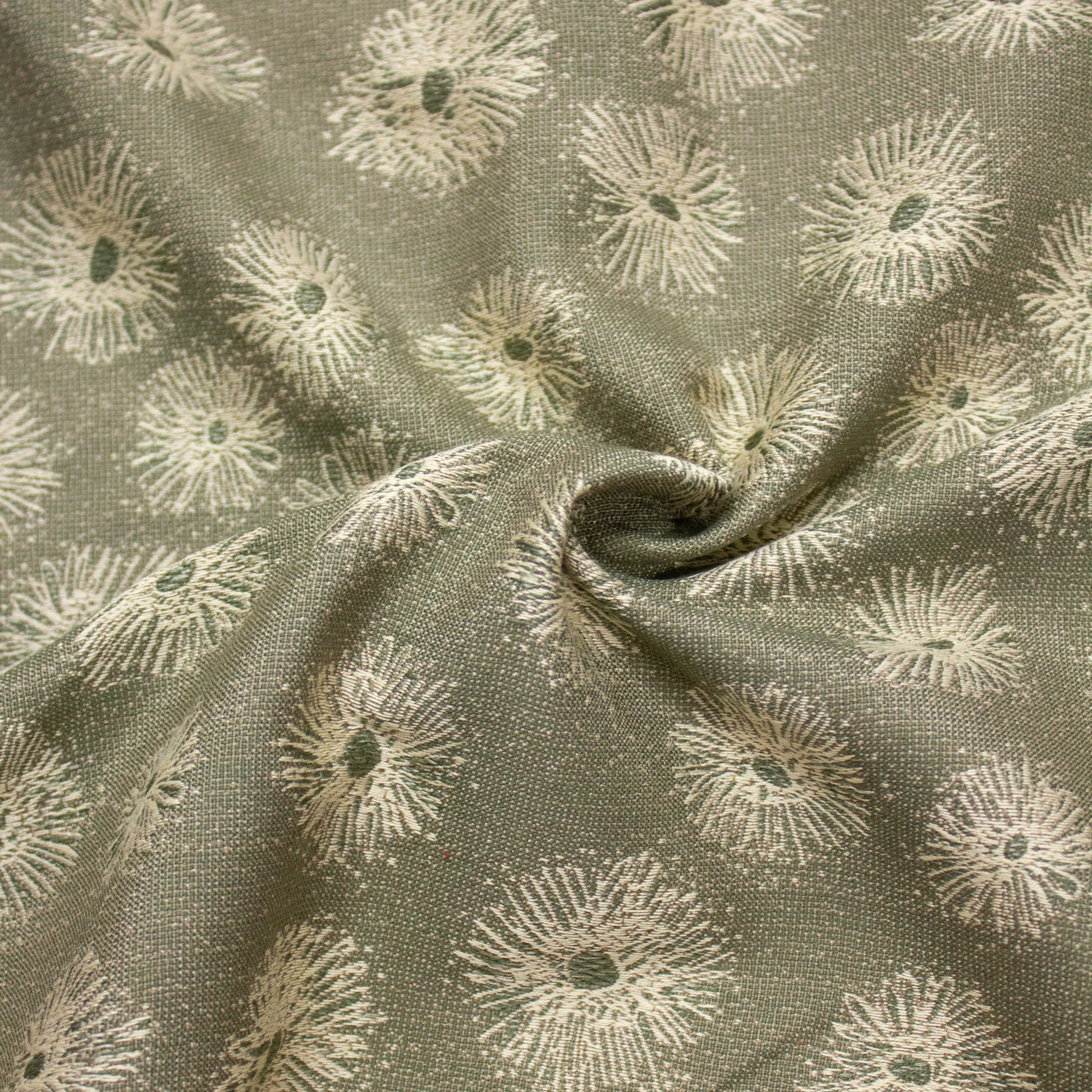 Meran Khaki Floral Polyester Jacquard