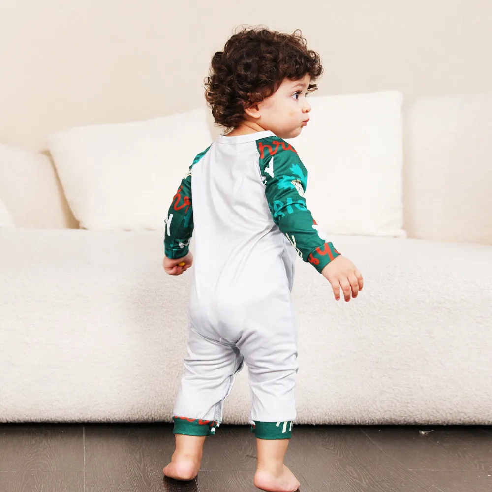 Merry Christmas cartoon pattern family pajamas set