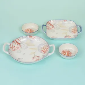 Mida Floral Serving Set - Four Piece Set