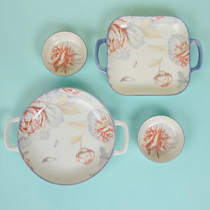 Mida Floral Serving Set - Four Piece Set