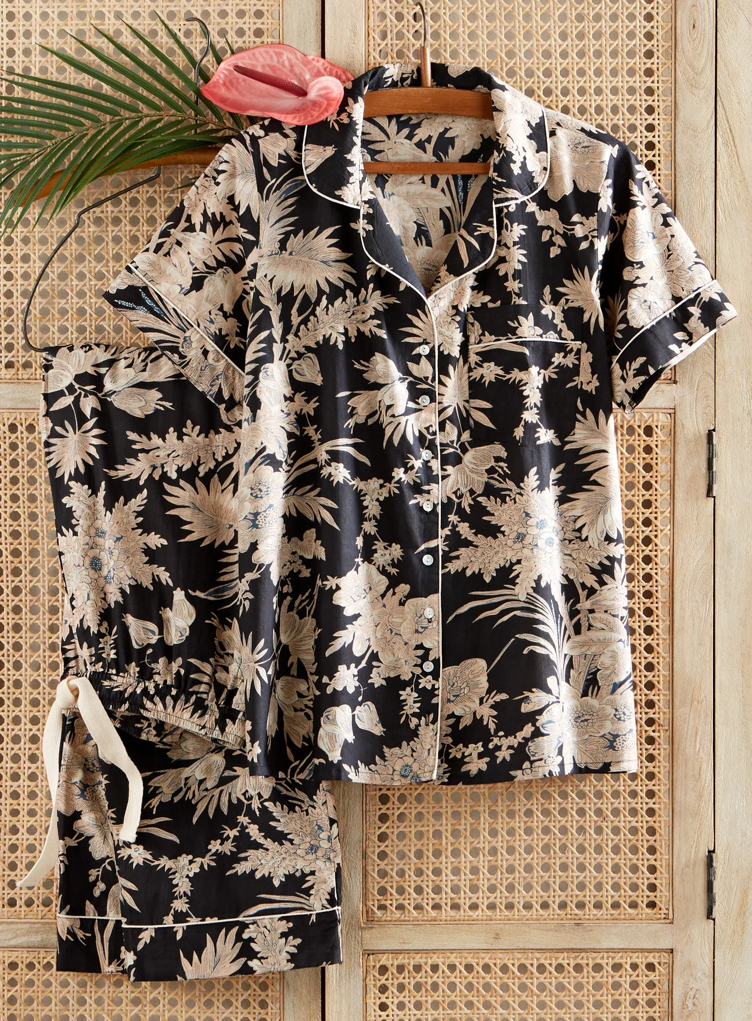 Midnight Garden Short-sleeve Pajamas FINAL SALE (No Returns)