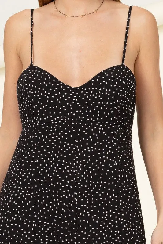 Midnight Stardust Sweetheart Neck Jumpsuit - Black