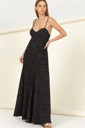 Midnight Stardust Sweetheart Neck Jumpsuit - Black