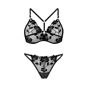 Milan Two Piece Floral Embroidered Lingerie Set